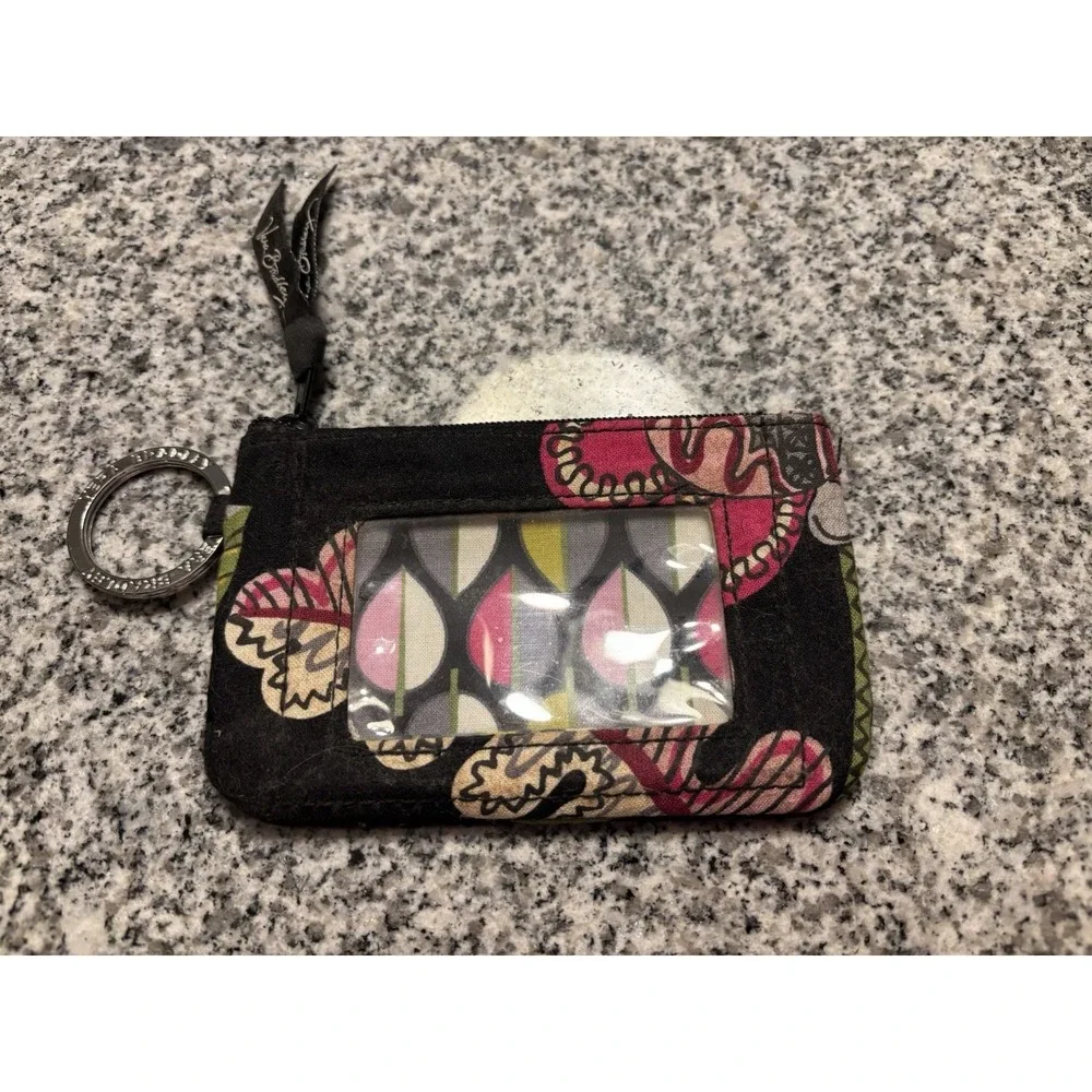 Vera Bradley Zip ID Case Coin Purse Keychain - Picture 2 of 3